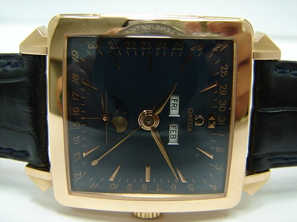 台中流當品拍賣 Omega 限量 博物館2號18K玫瑰金 年曆 月相 自動 男錶
