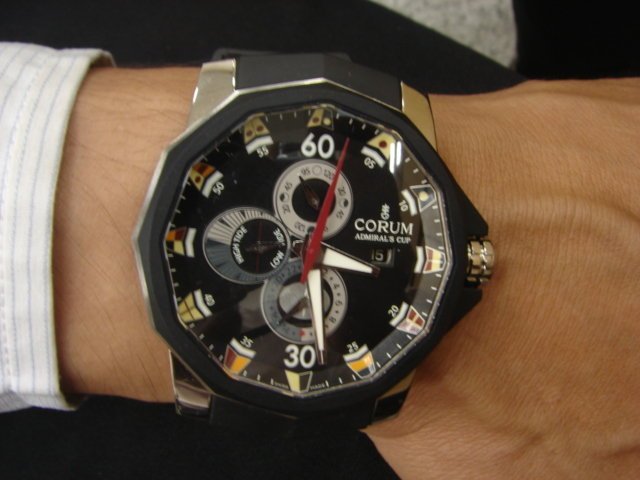 台中流當品拍賣 流當手錶 原裝 CORUM 崑崙 海軍上將 潮汐錶 自動 9成99新 附保單 喜歡價可議 ZR243